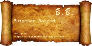 Butscher Botond névjegykártya